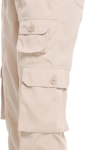 Vista 7 de Women's Cargo Work Pants Elastic Waist Straight Leg Casual Travel Hiking Pants Loose Cotton Military Pants 7 Pockets
