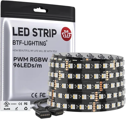 Vista 14 de BTF-LIGHTING RGBW LED Strip Cool White 16.4ft 60LED DC12V UL Listed IP30 RGB+blanco frío
