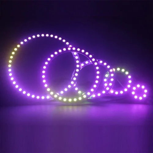 Vista 5 de WS2812 8 LED Pixel Ring Black PCB direccionable LED módulos 2812 IC RGB a todo color redondo llevado círculo DC5V