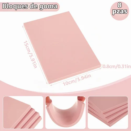 Vista 4 de Kit de fabricación de sellos de goma de 10 piezas - Kit de impresión en bloque, herramientas de talla de linóleo con 8 tipos de cuchillas, 8 piezas