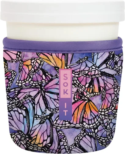 Vista 96 de Sok It IceCreamSok Cubierta de Neopreno Aislante (Floral Abstracto, Pintas de Helado Rectas)