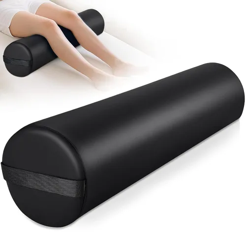 Vista 14 de Noverlife Rodillera redonda 3/4 para mesa de masaje, almohada de masaje de 26 x 6 x 6 pulgadas para piernas con asa de correa, mesa de masaje