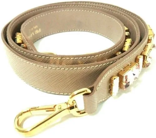 Vista 5 de Prada Cuero Saffiano Crystal Mujer Blush Rosa Correa 1TY006, Beige