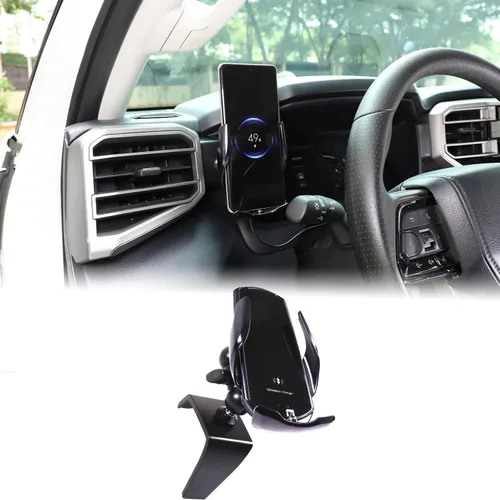 Vista 15 de Aunginsy Base de soporte de teléfono para tablero de automóvil compatible con Toyota Tundra/Sequoia 2022-2023 consola central Panel de tablero Base