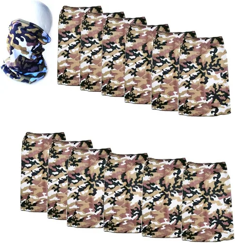 Vista 4 de Paquete de 12 polainas para el cuello, bufanda, máscara facial, bandanas para hombres y mujeres, máscara facial, pasamontañas, diademas