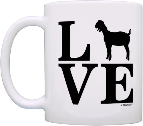 Vista 3 de Barnyard Farm Animal Love Goats Barn Yard Billy Goat - Taza de café, color blanco 11oz - Amor