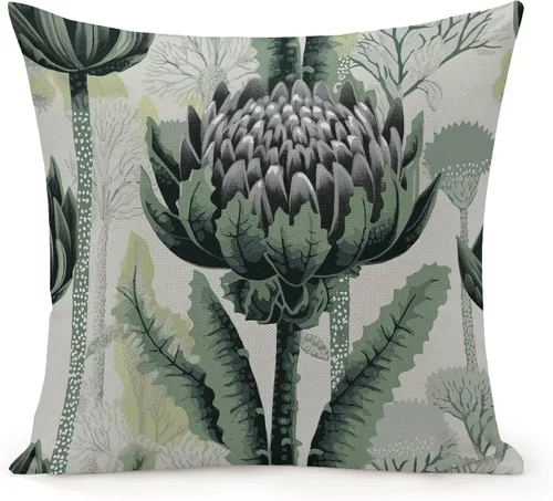 Vista 11 de Fundas de almohada chinoiserie verde turquesa floral y pájaro con cremallera de 16 x 16 pulgadas, fundas de almohada de lino para sofá, dormitorio