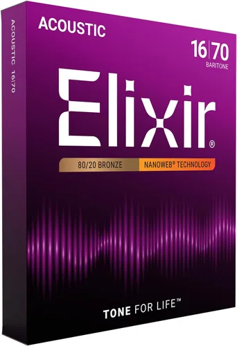 Vista 19 de Elixir, cuerdas de bronce para guitarra acústica 80/20 con recubrimiento Polyweb, extralivianas (.010-.047)