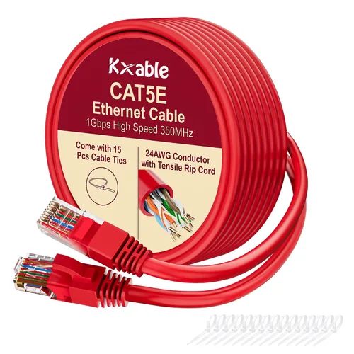 Vista 11 de Cable Ethernet Cat5e de 25 pies, cable de Internet Cat 5e largo, cable de conexión sin enganches negro, flexible, red, LAN, PoE, conector RJ45