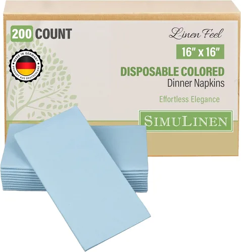 Vista 14 de SimuLinen Servilletas de Cena Desechables Amethyst - Servilletas de Papel Moradas con Sensación de Lino Similar a Tela para Bodas, de Lujo 16"x16