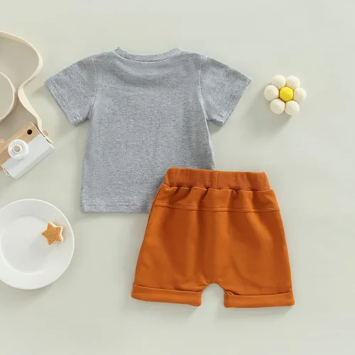 Vista 19 de Conjunto de ropa de verano para niños pequeños, 2 piezas, camiseta de manga corta con cintura elástica