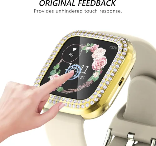 Vista 3 de CHANCHY Paquete de 10 fundas protectoras de pantalla compatibles con Fitbit Versa 2, funda protectora completa de TPU suave cubierta parachoques