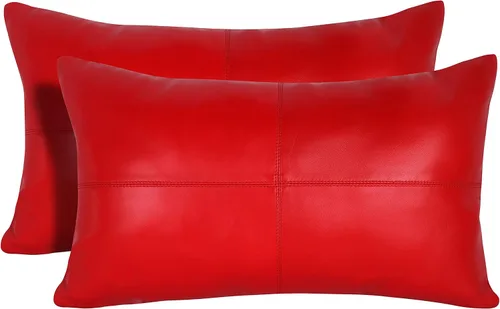 Vista 29 de Funda de almohada rectangular de piel de cordero – Funda de cojín para sofá – Fundas decorativas para sala de estar y dormitorio, caja negra