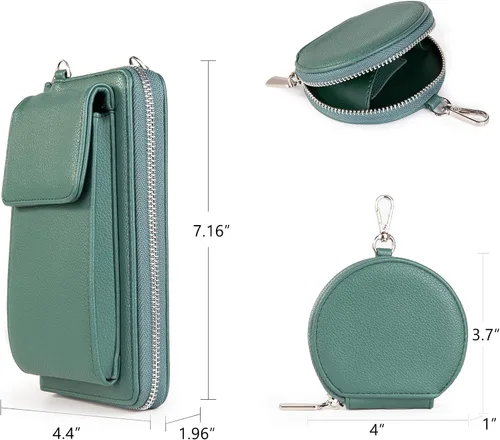 Vista 6 de Montana West Monedero pequeño cruzado para teléfono celular para mujer, con bloqueo RFID, cartera para teléfono celular