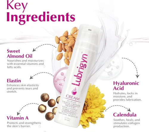 Vista 3 de Lubrigyn - Crema para el cuidado femenino, fusión de lubricante íntimo hidratante a base de aceite natural con ácido hialurónico y fitoextracto