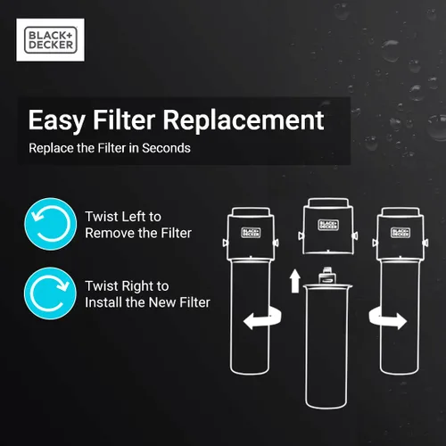 Vista 6 de BLACK+DECKER Cartucho de filtro de repuesto para debajo del fregadero de 15 pulgadas Filtración eficiente 16,000 galones Certificado NSF/ANSI