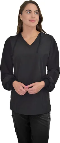 Vista 13 de Green Town Ropa quirúrgica para mujer – Sudadera con capucha, 4 bolsillos, ligera, tela elástica, fácil cuidado