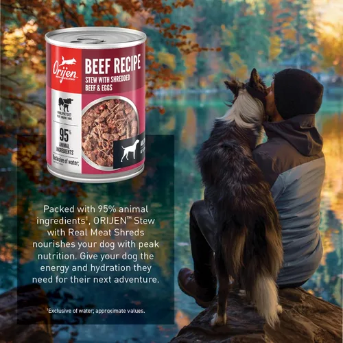 Vista 7 de ORIJEN Stew - Comida húmeda para perros, receta de carne de res, latas de 12.8 onzas (12 unidades) Ingredientes WHOLEPREY, alto contenido