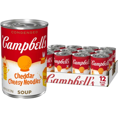 Vista 15 de Campbell's Sopa condensada de fideos con queso cheddar para niños, lata de 10.5 onzas