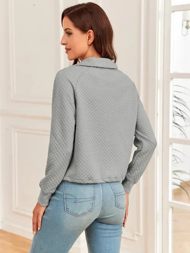 Vista 5 de SENFURE Sudaderas con capucha para mujer, manga larga, cuello alto, camisetas atléticas