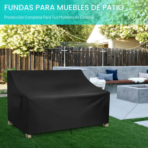 Vista 5 de WLEAFJ Funda impermeable para sofá de patio, funda de sofá biplaza para exteriores, funda resistente para sofá al aire libre, fundas grandes