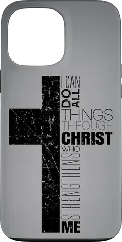 Vista 23 de iPhone XS Max Negro Cristiano Cruz Religiosa Biblia Verso Filipenses 4 13 Caso