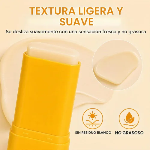 Vista 3 de Protector solar SPF 50+ en barra para cara y cuerpo, tamaño de viaje Protección solar Protector solar ligero y no graso con fácil aplicación