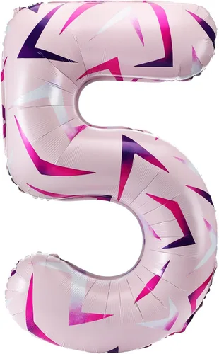Vista 15 de Globo número 0 de 40 pulgadas con nubes rosadas, diseño de tatuajes, globos de papel de aluminio de números grandes para fiesta temática de granja