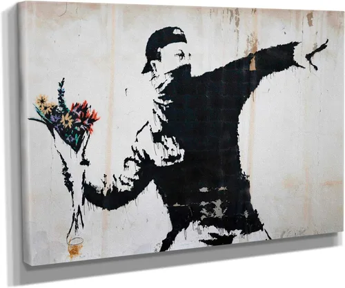 Vista 26 de Arte en lienzo de Banksy para pared, decoración del hogar, lienzo pre-estirado - varios tamaños