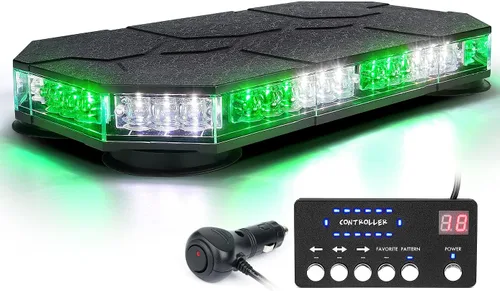 Vista 9 de LUMENIX - Barra de luces estroboscópicas LED para techo con controlador magnético, luces de advertencia de tráfico de emergencia, seguridad rojo azul