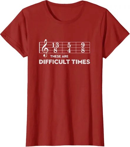 Vista 49 de Musician - Camiseta con texto en inglés "These are Difficult Times", talla S