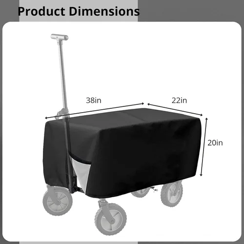 Vista 5 de Funda plegable para carro de jardín 600D, cubierta protectora de tela Oxford 600D, cubierta impermeable para carrito de jardín, cubiertas