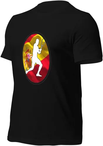 Vista 47 de Carlos Alcaraz Camiseta de manga corta unisex de algodón con diseño de bandera de España