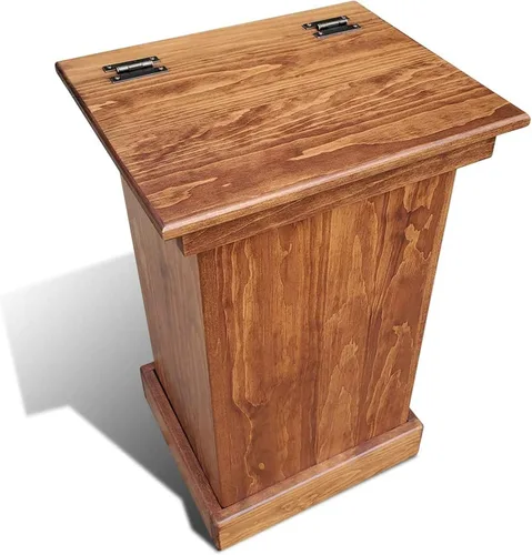 Vista 8 de Peaceful Classics Gabinete de Basura de Madera – Bote de Basura de Madera con Diseño Oculto, Elegante Bote de Basura para Cocina, Gabinete con Bote