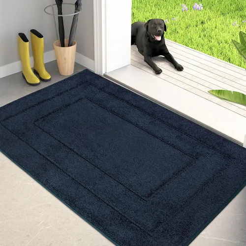 Vista 14 de PURRUGS Tapete para puerta que atrapa la suciedad, 20 x 31.5 pulgadas, antideslizante, lavable a máquina, tapete de entrada para perro, tapete