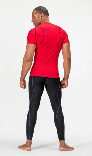 Vista 5 de Devops - Camisetas de compresión para hombre (2 3 unidades), manga corta, camiseta base para entrenamiento
