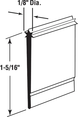 Vista 2 de Puerta inferior de barrido para regadera, 1/8 x 1 pulgada – 5/16 x 36 pulgadas, vinilo transparente