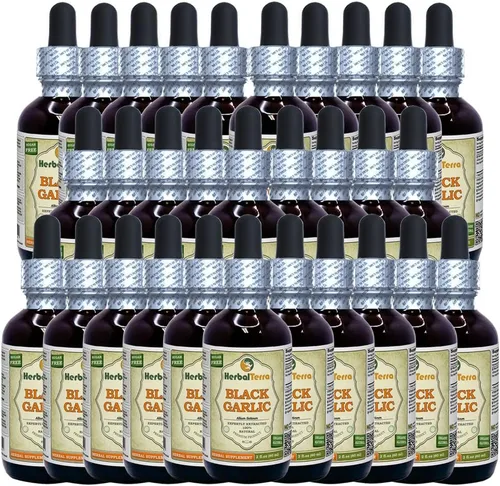 Vista 7 de Herbal Terra LLC Extracto líquido de bulbo seco de ajo negro (Allium Sativum), certificado orgánico, 2 onzas