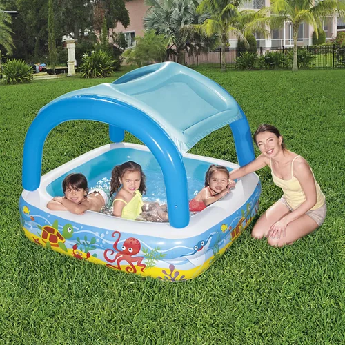 Vista 4 de Bestway Piscina Hinchable Infantil Techo Desmontable 140x140x114 cm +2 Años Jardin 52192