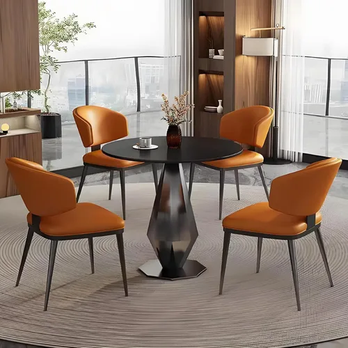 Vista 10 de YVYKFZD Office Reception Room Club Table and Chair Set, Simple Kitchen Dining Table Set, Round Conference Table Coffee Table, Unique Conference Room