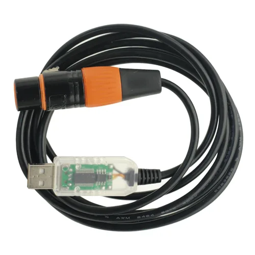 Vista 3 de Adaptador de interfaz USB a DMX Cable de luz de escenario PC DMX512 controlador regulador FT232 RS485 DMX USB Cable de conversión de señal