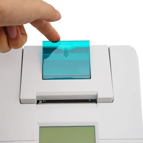 Vista 2 de Caja registradora electrónica de 40 teclas con cajón de efectivo, compatible con sistema antirrobo, múltiples funciones, cajas registradoras