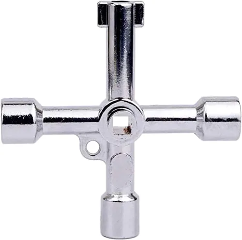 Vista 8 de Llave multifuncional de 4 vías, llave de fontanería, herramienta de apertura de llave de plomero para control eléctrico, medidor de agua, gas, caja