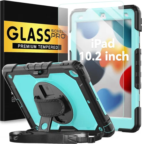 Vista 22 de BLOSOMEET Bonita funda para iPad de 9ª generación 2021 de 10.2 pulgadas con protector de pantalla de vidrio templado y soporte para bolígrafo, funda