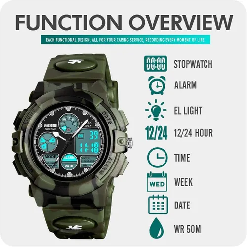Vista 5 de Kids Digital Sport Watch Boys Girls Waterproof Sports Outdoor Watches Children Casual Electronic Analog Quartz Wrist Watches with Alarm Stopwatch