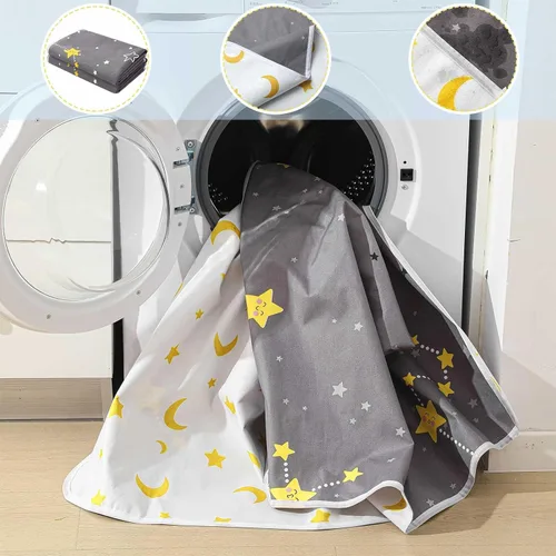Vista 5 de Tisancy 1 Pieza Protector de Colchón Impermeable de Doble Cara para Incontinencia Lavable, Tamaño Queen 60'' x 78'' Sábana de Cama Impermeable