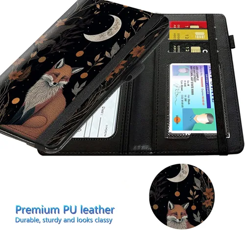 Vista 103 de Funda para chequera para hombres y mujeres, cartera de cuero RFID con ranuras para tarjetas de crédito, soporte de cheques duplicados personales