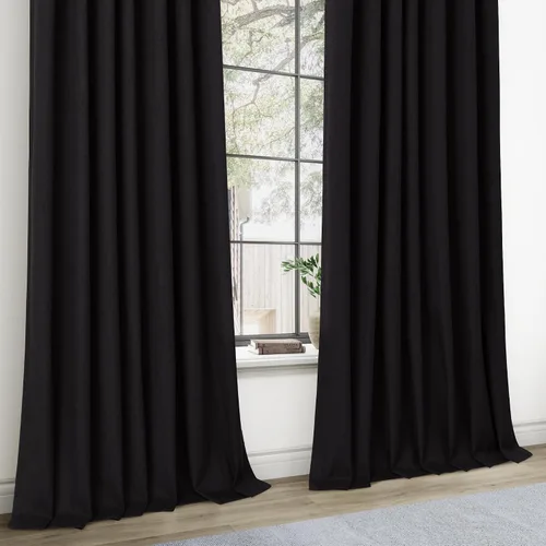 Vista 7 de [Usado] Joywell Cortinas de Lino 100% Opacas de 72 Pulgadas de Largo, Cortinas de Plisado Franzido con Pestañas Traseras con Ganchos, Oscurecimiento