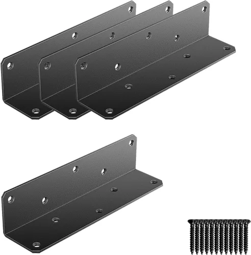 Vista 8 de 8 soportes de hierro de ángulo recto de 2.76 pulgadas de largo con tornillos, 2.76 x 1.57 x 1.57 pulgadas, soporte de esquina de 90 grados