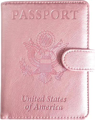 Vista 7 de Soporte para pasaporte con múltiples ranuras para tarjetas, funda para pasaporte con bloqueo RFID, elegante diseño unisex para hombres y mujeres